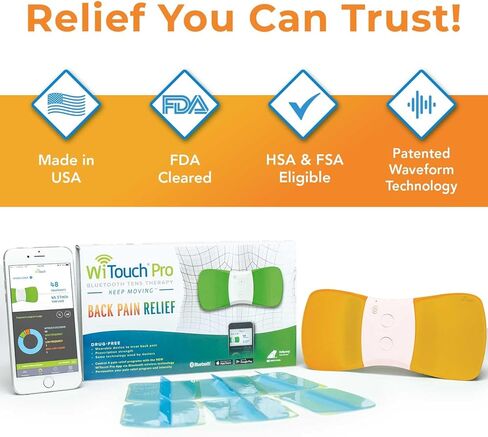 وحدة Witouch Pro Tens لتخفيف آلام الظهر والانتعاش ، محفز العضلات اللاسلكي ، يمكن ارتداؤه ، مصنوعًا في الولايات المتحدة الأمريكية ، وشملت منصات الهلام in Kuwait