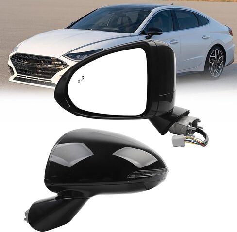 مرآة جانبية خارجية لجانب الراكب الأيمن متوافقة مع 2020-2022 Hyundai Sonata دليل زجاج الطاقة القابل للطي والمدفأة نقطة عمياء 87620L0040 (8Pin) in Saudi Arabia