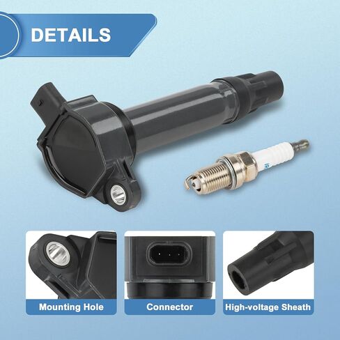 Set of 4 UF557 Ignition Coil Packs and Iridium Spark Plugs Compatible with Jeep Patriot Compass, Dodge Avenger Caliber Journey, Chrysler Sebring 200 Replaces GN10346, 5C1644 in Saudi Arabia