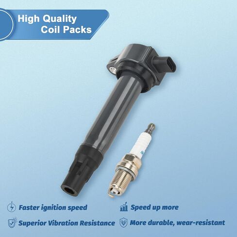 Set of 4 UF557 Ignition Coil Packs and Iridium Spark Plugs Compatible with Jeep Patriot Compass, Dodge Avenger Caliber Journey, Chrysler Sebring 200 Replaces GN10346, 5C1644 in Saudi Arabia