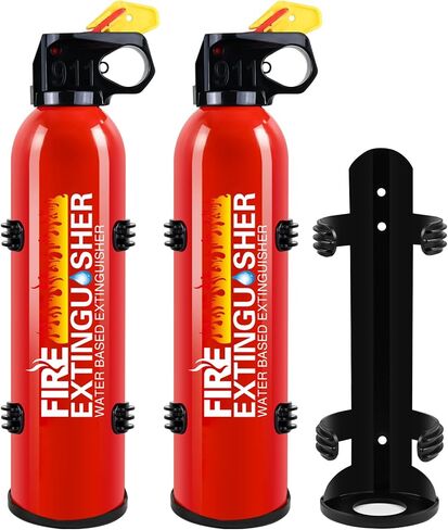 Fire Extinguisher for Home, 2 Pack Car Fire Extinguishers with Mount, 4 in 1 Portable Kitchen Fire Extinguishers for A, B, C, K Category, 620ml Mini Water-Based Fire Extinguisher for Car Truck Boat in Kuwait