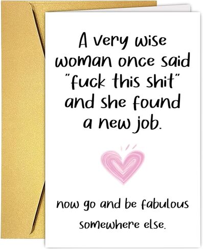 Funny Congrats New Job Card Gift for Her Women, Female Coworker Leaving Card Gift, Bestie Friend Office New Job Cards for Coworker Manager in Saudi Arabia