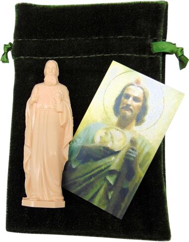 Westmon Works St Jude Prayer for Lost or Hopeless Causes with Holy Card with Patron Saint Novena Prayer and Small Plastic Statue Figurine in Saudi Arabia