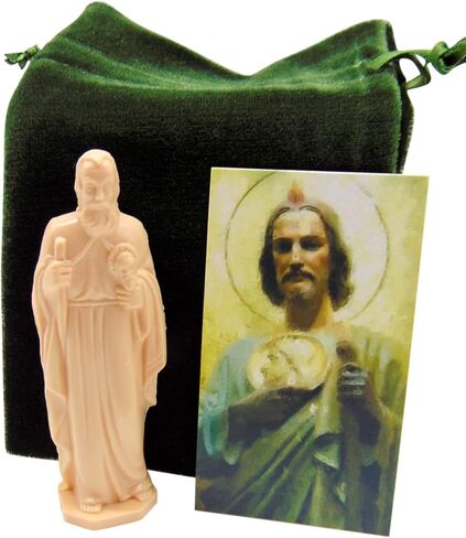 Westmon Works St Jude Prayer for Lost or Hopeless Causes with Holy Card with Patron Saint Novena Prayer and Small Plastic Statue Figurine in Saudi Arabia