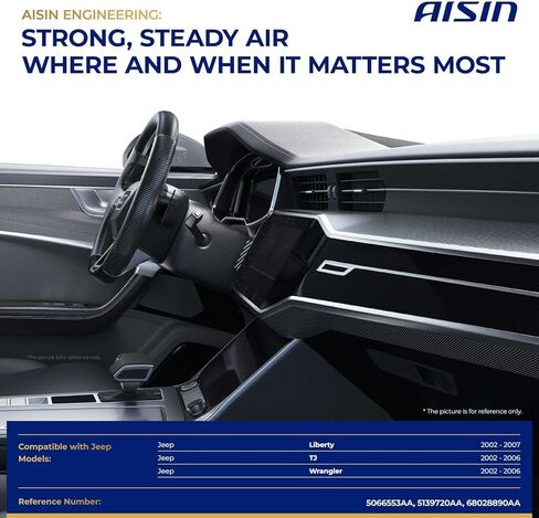 AISIN BLMCH-00093 HVAC Blower Motor with Wheel Assembly - Compatible with Jeep Wrangler 2002-2006, Liberty 2002-2007, TJ 2002-2006 in Saudi Arabia