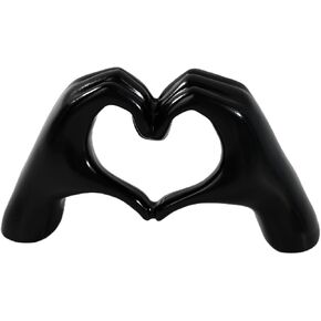 منحوتة حب صغيرة سوداء اللون لتزيين رف الكتب في غرفة المعيشة، تماثيل يد على شكل قلب حديث تجريدي لقلوب الحب هدية لعيد ميلاد الزفاف، ديكور المنزل in Kuwait