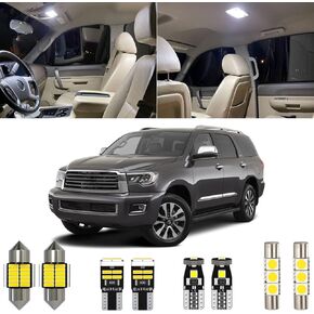 20 Piece Sequoia Interior LED Light Kit Package Replacement for Toyota Sequoia 2008 2009 2010 2011 2012 2013 2014 2015 2016 2017 2018 2019 2020 2021, with Placement Diagram and Install Tool in Kuwait