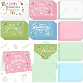 Glenmal 24 Set Administrative Assistants Appreciation Gifts Happy Administrative Professional Day Thank You Card with Envelope Secretary Admin Assistants Party Favors for Women Employee Coworker Staff in Kuwait