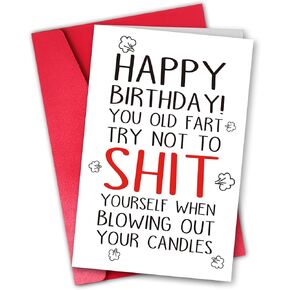Funny Farting Birthday Card for Men Women, Rude Birthday Gift for 50th 60th 70th 80th Older, Happy Bday Decorations Card for Friend Grandpa Grandma Dad Mom in Saudi Arabia