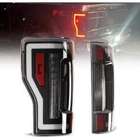 LED Tail Lights Compatible with 2017-2019 FORD F250 F350 F450 (Super Duty) Sequential Turning Light & DRL Tail Lamps Replacement Assembly 1 Pair (Black Housing/Smoke Lens) in Kuwait