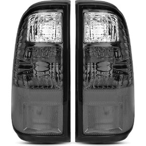 Tail Lights Compatible with Ford F250 / F350 / F450 Super Duty 2008 2009 2010 2011 2012 2013 2014 2015 2016, Rear Lamps, No Bulbs (Dark Grey) in Kuwait
