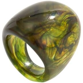 Women's Chunky Square Resin Statement Ring - Multiple Colors Acrylic Fashion Jewelry for Daily/Party Wear in Kuwait