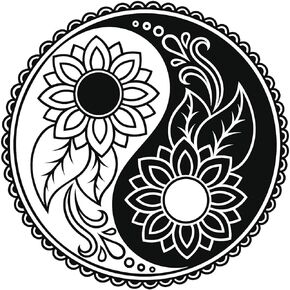 ملصق مغناطيسي من الفينيل لعباد الشمس ديزي ينج يانج أيقونة مغناطيسية من الفينيل (عرض 4 بوصات) in Kuwait