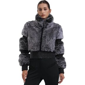 GSOU SNOW Women Ski Jacket Faux Fur Snowboard Coat Snow Cropped Jacket Winter Outdoor Warm in Kuwait