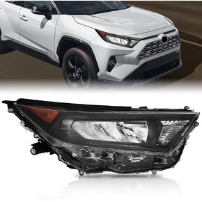 JFN Headlight Assembly Compatible with 2019 2020 2021 2022 Toyota RAV4 LE XLE with Blubs Black (Passenger Side (Right)) in Kuwait