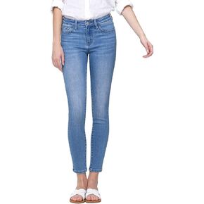 VERVET by Flying Monkey Blue Fading Whiskering Wash Skinny Denim Jeans Mid-Rise in Kuwait