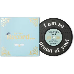 Bee! Graduation Card 2026 | Vinyl Record Style Retro Music-Themed congratulations card for High School & College Graduates | Pairs great with high school, college graduation gifts for her or him in Kuwait