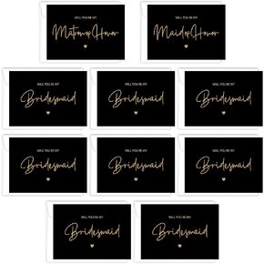 مجموعة من 10 بطاقات اقتراح لوصيفة العروس من LotsBuyLots مع مغلفات، 8 بطاقات هل ستكون وصيفة العروس الخاصة بي، 1 خادمة الشرف، 1 سيدة الشرف (أبيض) in Kuwait