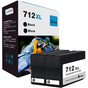 712XL Black Ink Cartridges Replacement for HP 712 Black Ink Cartridges Use for DesignJet T210 T230 T250 Design Jet T650 T630 Studio Plotter Printers (712 XL 80ml 2-Pack) in Kuwait