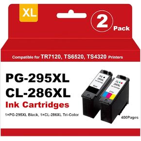 PG-295XL CL-286XL Black/Tri-Color High Yield Ink Cartridge Compatible for TR7120, TR6520, TS4320 Printers (2-Pack) in Kuwait