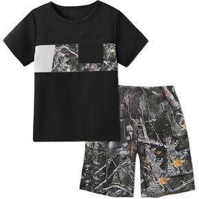 الأولاد ملابس قصيرة الأكمام تي شيرت والسراويل التمويه 2 قطعة مجموعة ملابس الأولاد ملابس الصيف 6-16 سنة in Kuwait