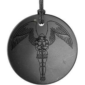 Shungite pendant Amulet - Angel - 1.8 inches - Real Shungite stone engraved necklace - Russian Natural crystal - Handmade - TOLVU in Saudi Arabia