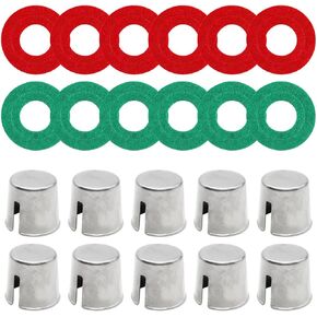 10PCS Car Battery Post Terminal Shims, Vehicle Lead Positive & Negative Terminal Shim Caps with 12PCS Washers, Automotive Top Battery Post Ends Repair Tools, Universal Fit (Red/Black) in Kuwait