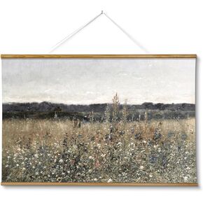 ARPEOTCY Extra Large Vintage Framed Wall Art, 36x54 Inch Flower Meadow Landscape Hanging Framed Wall Art Decor for Living Room Bedroom, Canvas Prints, Retro Scenery Pictures Above of Bed in Kuwait