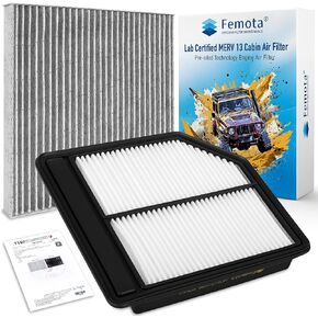 Cabin & Engine Air Filter Kit, CF10134 & CA10165, Lab Certified MERV 13, Pre-oiled, 2pcs, Specific for Honda Civic 1.8L L4 (2006-2011), NOT for 2.0L or Hybrid models in Saudi Arabia