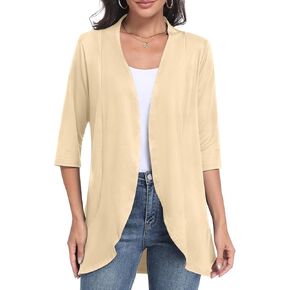 DB MOON Womens Casual 3/4 Sleeve Cardigan Lightweight Loose Fit Open Front Cardigans in Kuwait
