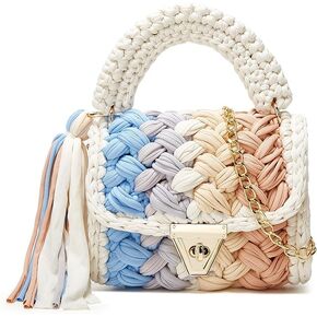 حقائب يد متماسكة من خيوط مكتنزة للنساء حقيبة كروس كلاسيكية بمقبض علوي محفظة منسوجة يدويًا حقيبة كتف ناعمة in Kuwait