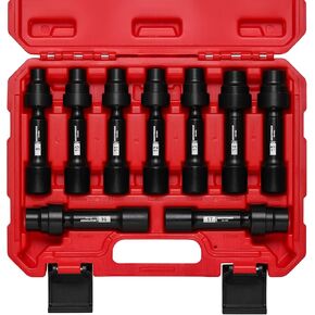 مجموعة مقابس دوارة MIXPOWER مكونة من 9 قطع مقاس 1/2 بوصة، 12 نقطة، متري، 8 مم - 17 مم، فولاذ CR-MO، مجموعة مقابس خلوص محدودة لخط القيادة مع حقيبة تخزين in Kuwait