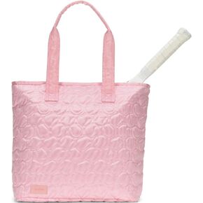 Ame and Lulu Tennis Court Carryall Bag – Quilted Nylon Tennis Ball Pattern, Fits 2 Racquets, Water Bottle Pockets – Navy in Kuwait