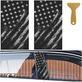2PCS American Flag Car B-Pillar Sticker Decal, 18.4''×9.7'' Vinyl Wrap Auto Center Pillar Sticker, Waterproof Auto Side Door Trim Decoration Decal, Personalized Car Door Pillar Stickers (K13) in Kuwait