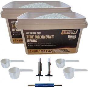 Tire Balance Beads 8.8KG(310.4oz),Tempered Glass Wheel Balancing Beads for Trucks,Motorcycles,Trailer,ATVs,Off-Road Vehicles,Reusable, Eco-Friendly Beads with Tire Tread Depth Gauge in Saudi Arabia