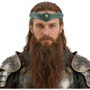 Medieval Viking Leather Headband - Adjustable Faux Leather Headpiece Vintage Circlet for LARP Renaissance Halloween in Kuwait