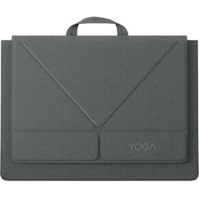 Lenovo Yoga Tote Sleeve Case for Laptops with 14-inch Display, Multi-Compartment Organizer with Convertible Stand, Lightweight Protective Polyester & Microfiber Sleeve, Luna Grey in Kuwait