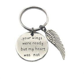 Angel Wing Keychain, Your Wings Were Ready But My Heart Was Not Charm, Memorial Remembrance Gift in Kuwait
