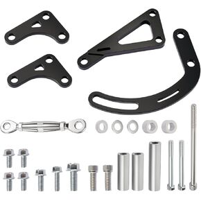 مجموعة دعامة توجيه كهربائية لمولد كهربائي SBC قابل للتعديل من الألومنيوم لكتلة صغيرة LWP Chevy، متوافقة مع 305 327 350 V8، ومضخات المياه الطويلة وأنظمة الحزام V in Kuwait