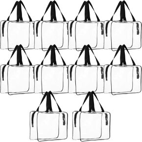 10 قطع كبيرة من حقيبة تنظيم مستحضرات التجميل الشفافة، حقائب حمل بلاستيكية من البولي فينيل كلوريد مع مقبض بسحاب، حقيبة يد شفافة محمولة مقاومة للماء وحقيبة أمتعة للسفر in Kuwait