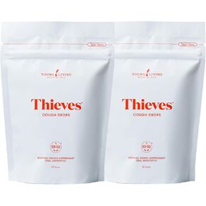 Thieves Essential Oil-Infused Cough Drops - Soothing Relief for Coughs & Sore Throats with Young Living's Signature Blend - Natural Ingredients, Minty-Spicy-Sweet Taste in Kuwait