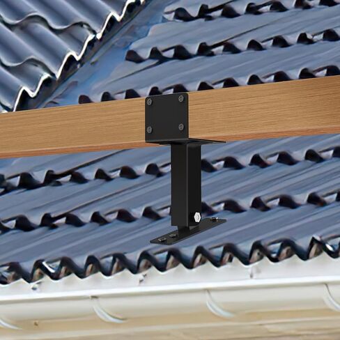 طقم 3 قطع من دعامات رفع السقف، دعامة شعاع رفع السقف العريشة، دعامات العريشة شديدة التحمل، عمود رفع سقف سرج قابل للتعديل لشرفة المراقبة - يتضمن براغي in Kuwait