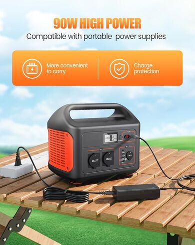 لشاحن Jackery 240 300 500، محول تيار متردد لمحطة الطاقة المحمولة Jackery Explorer 160 240 300 500 550 E300 E500 E550 مولد الطاقة الشمسية 518Wh 293Wh 240Wh 167Wh سلك شحن بطارية ليثيوم in Kuwait