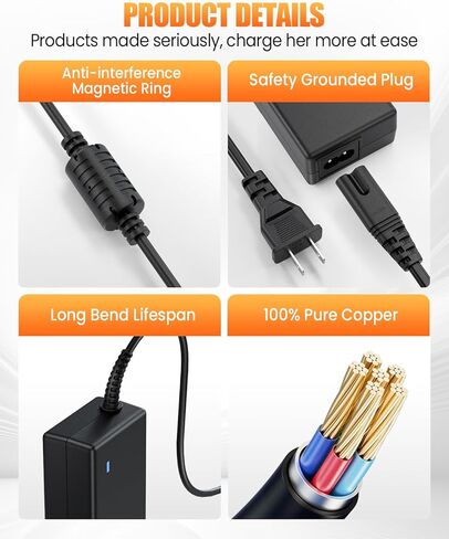 لشاحن Jackery 240 300 500، محول تيار متردد لمحطة الطاقة المحمولة Jackery Explorer 160 240 300 500 550 E300 E500 E550 مولد الطاقة الشمسية 518Wh 293Wh 240Wh 167Wh سلك شحن بطارية ليثيوم in Kuwait