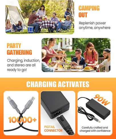 لشاحن Jackery 240 300 500، محول تيار متردد لمحطة الطاقة المحمولة Jackery Explorer 160 240 300 500 550 E300 E500 E550 مولد الطاقة الشمسية 518Wh 293Wh 240Wh 167Wh سلك شحن بطارية ليثيوم in Kuwait