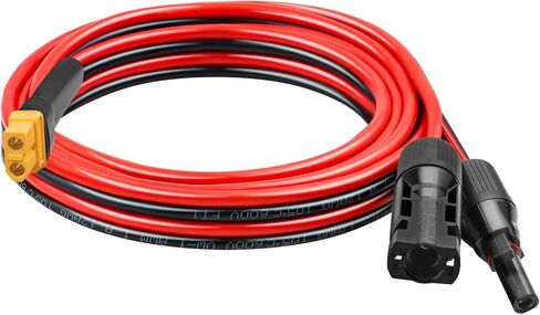 XRDS -RF Solar to XT60 Cable 12 AWG 35FT - نحاس معلب، سلك XT60 أنثى عالي التحمل للطاقة الشمسية للوحات الشمسية والبطارية ومحطة الطاقة، مقاومة منخفضة ومقاومة للحرارة in Saudi Arabia