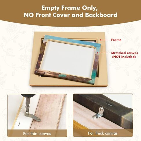 Vintage Plein Air Frame for 24x36 Handmade Paintings, 2.6" Wide DIY Old-fashioned Art Frame for Horizontal Vertical Display, No Glass & Backing, Living Room Bedroom Hallway Decor (Black Gold) in Kuwait