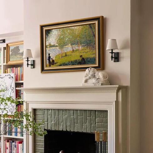 Vintage Plein Air Frame for 24x36 Handmade Paintings, 2.6" Wide DIY Old-fashioned Art Frame for Horizontal Vertical Display, No Glass & Backing, Living Room Bedroom Hallway Decor (Black Gold) in Kuwait