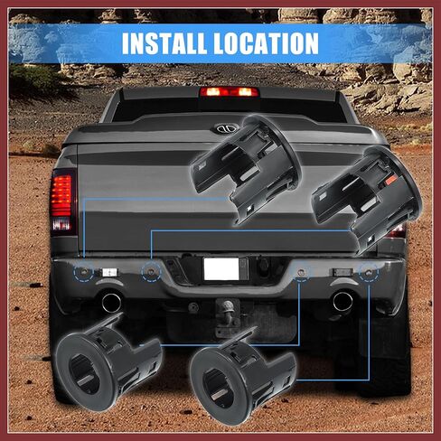 4PCS Parking Assist Sensor Bezels for Front or Rear Bumper for Dodge for Ram 1500 Backup Parking Aid Sensor Retainer Bracket for Ram 1500 Replace 5LS52TZZAA Replace Parts in Saudi Arabia