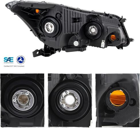 AKKON - Fit 2008 2009 2010 2011 2012 Honda Accord Sedan 08-12 4Dr مجموعة المصابيح الأمامية OE Style Black Driver - Passenger in Saudi Arabia